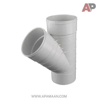 سه راهی سه سر کوپل ۴۵ درجه PVC-U