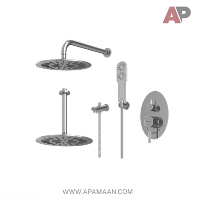 شیر حمام توکار شودر مدل روگن BRASS تیپ ۴