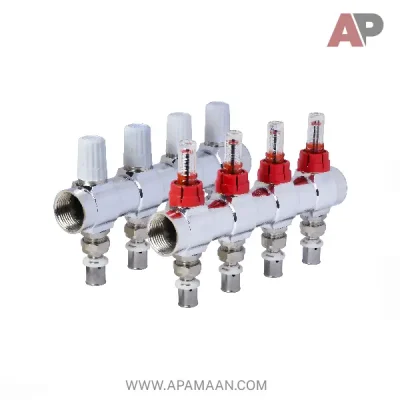 کلکتور ترموستاتیک رفت و برگشت فلومتردار پرسی نیوپایپ