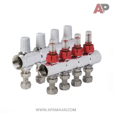 کلکتور ترموستاتیک رفت و برگشت فلومتردار کوپلی نیوپایپ